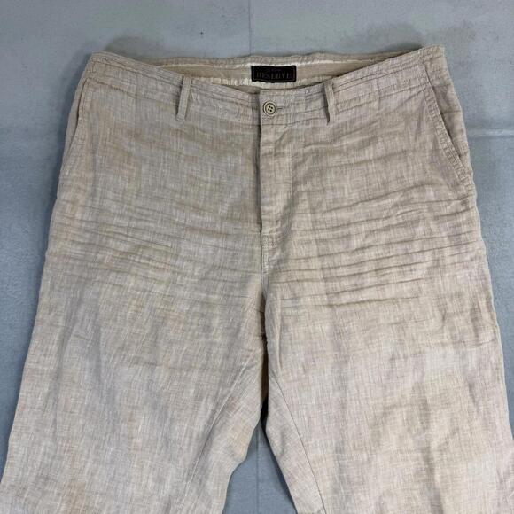 Jos A Bank Reserve 100% Linen Pants Mens 36x32 Beige Drawstring Chino Casual - Picture 2 of 9